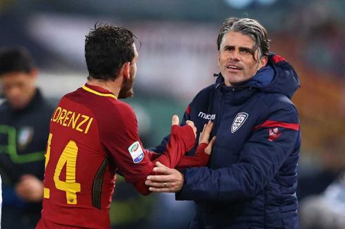 ROMA-CAGLIARI. REAZIONE A FINE GARA TRA FLORENZI E DIEGO LOPEZ.SILPRESS
