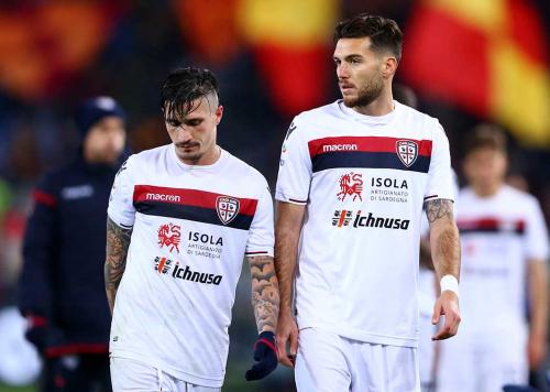 ROMA-CAGLIARI. FABIO PISACANE E ALESSANDRO DEIOLA A FINE GARA.SILPRESS