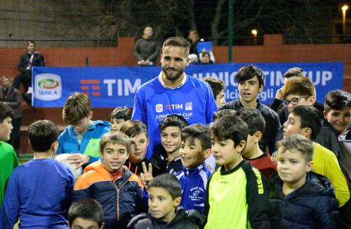 18-01-2018, Calcio, Leonardo Pavoletti alla tappa sarda della Junior Tim Cup di Quartucciu (CA)