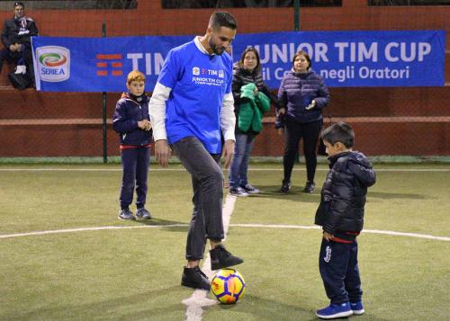 18-01-2018, Calcio, Leonardo Pavoletti alla tappa sarda della Junior Tim Cup di Quartucciu (CA)
