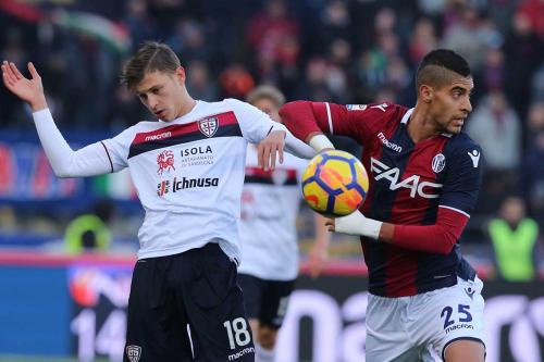 03- 12 - 2017 BOLOGNA - CAGLIARI CAMPIONATO SERIE A TIM 2017 -18 SILVER PRESS  PH ALBERTO MARIANI . NELLA FOTO -NICOLO' BARELLA