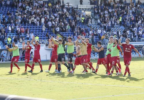FERRARA, ITALIA, 17-09-17 - 4° GIORNATA DI CAMPIONATO SERIE A TIM ALLO STADIO PAOLO MAZZA: SPAL VS CAGLIARI, NELLA FOTO: Cagliari squadra festeggia