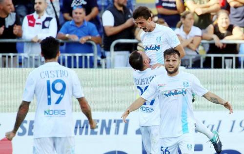 Cagliari (CA) 24 08 2017 Campionato Serie A TIM incontro Cagliari - Chievo Verona Nella foto:  esultanza  di Inglese roberto          del chievo