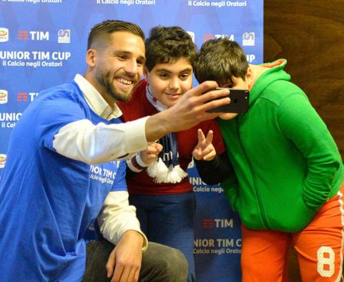 18-01-2018, Calcio, Leonardo Pavoletti alla tappa sarda della Junior Tim Cup di Quartucciu (CA)