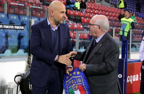 Cagliari (CA)  25 10 2017 Campionato Serie A TIM incontro Cagliari -  Benevento Nella foto:  Tommaso Giulini , Carlo Tavecchio SILPRESS/ENRICO LOCCI