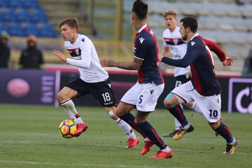 03- 12 - 2017 BOLOGNA - CAGLIARI CAMPIONATO SERIE A TIM 2017 -18 SILVER PRESS  PH ALBERTO MARIANI . NELLA FOTO -NICOLO' BARELLA