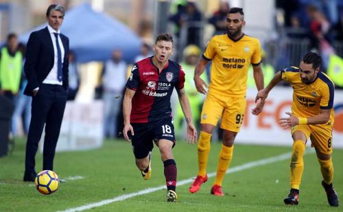 Cagliari (CA) 05 11  2017 Campionato Serie A TIM incontro Cagliari -   Hellas Verona Nella foto:  Nicolò Barella SILPRESS/ENRICO LOCCI