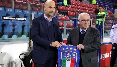 Cagliari (CA)  25 10 2017 Campionato Serie A TIM incontro Cagliari -  Benevento Nella foto:  Tommaso Giulini , Carlo Tavecchio SILPRESS/ENRICO LOCCI
