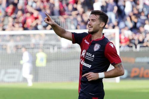 Cagliari (CA) 05 11  2017 Campionato Serie A TIM incontro Cagliari -   Hellas Verona Nella foto:  esultanza di  luca ceppitelli       del cagliari SILPRESS/ENRICO LOCCI