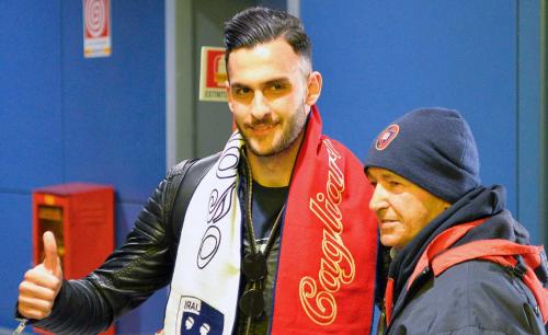 18-01-2018, Sport Cagliari: l'arrivo all'aeroporto di Elmas del nuovo acquisto Lykogiannis