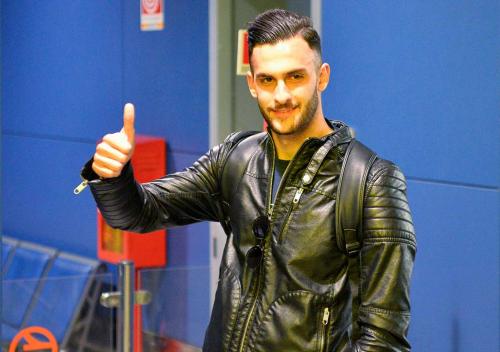 18-01-2018, Sport Cagliari: l'arrivo all'aeroporto di Elmas del nuovo acquisto Lykogiannis