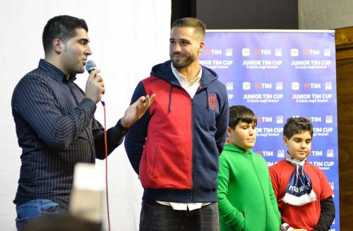18-01-2018, Calcio, Leonardo Pavoletti alla tappa sarda della Junior Tim Cup di Quartucciu (CA)