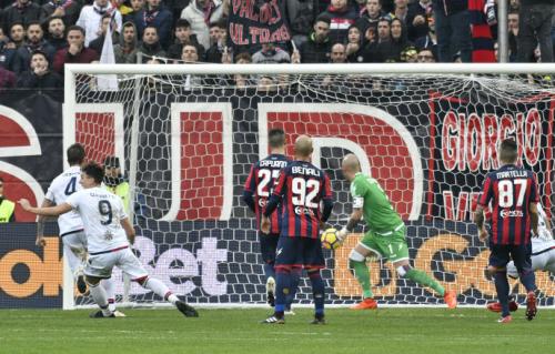 CROTONE-CAGLIARI 28-01-18.GOL DI LUCA CIGARINI   .SILPRESS/GIUSEPPE PIPITA