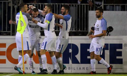 Cagliari (CA) 25  11  2017 Campionato Serie A TIM incontro Cagliari -   Inter Nella foto:  esultanza  di  Marcelo Brozovic     dell'inter SILPRESS/ENRICO LOCCI