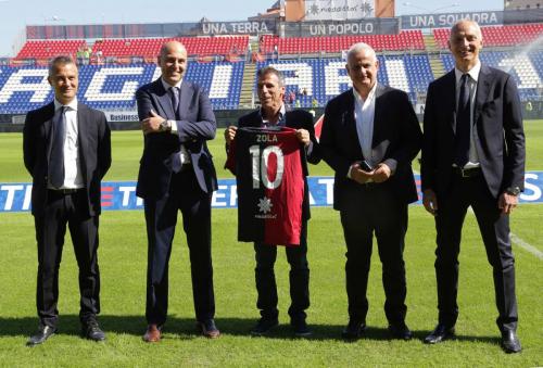 Cagliari (CA)  15 10  2017 Campionato Serie A TIM incontro Cagliari - Genoa Nella foto:   Nella foto:   Carlo Catte, Tommaso Giulini, Gianfranco Zola, Stefano Filucchi, Mario Passetti SILPRESS/ENRICO LOCCI