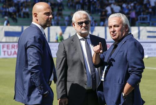 FERRARA, ITALIA, 17-09-17 - 4° GIORNATA DI CAMPIONATO SERIE A TIM ALLO STADIO PAOLO MAZZA: SPAL VS CAGLIARI, NELLA FOTO: i due Presidenti Giulini Mattioli