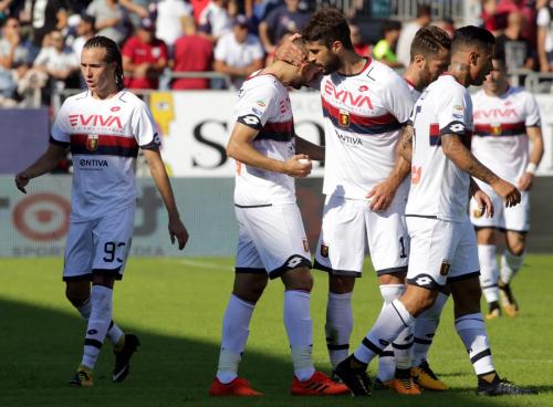 Cagliari (CA)  15 10  2017 Campionato Serie A TIM incontro Cagliari - Genoa Nella foto:  esultanza  di       Adel Taarabt  del genoa SILPRESS/ENRICO LOCCI