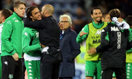 Cagliari (CA) 20 08 2017 Campionato Serie A TIM incontro Cagliari - Sassuolo Nella foto:  l'allenatore del sassuolo  Cristian Bucchi e alessandro matri SILPRESS/ENRICO LOCCI