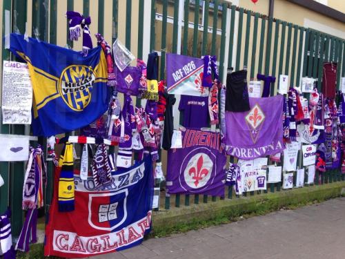 FIORENTINA 05-03-3018 SCIARPE E MESSAGGI PER LA MORTE DI DAVIDE ASTORI. SILPRESS/GALASSI SILVANO